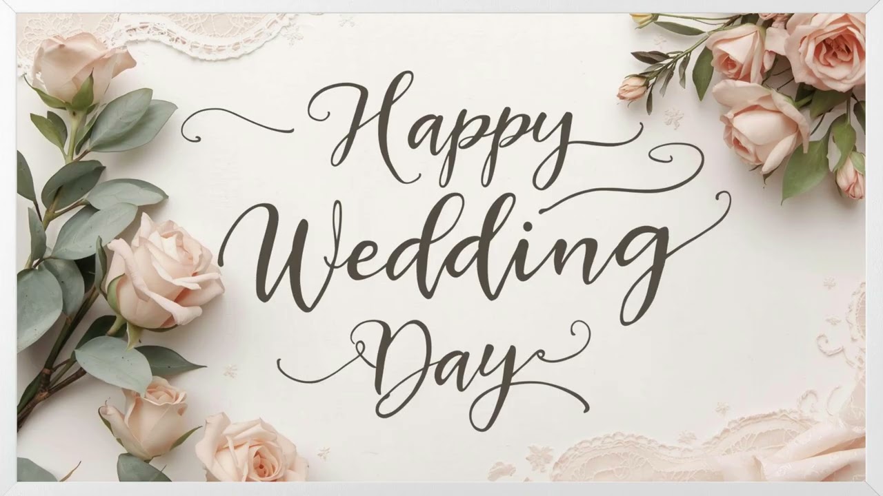 Happy Wedding Day / 4K / Screensaver / Wallpaper / TV Art / Frame Art