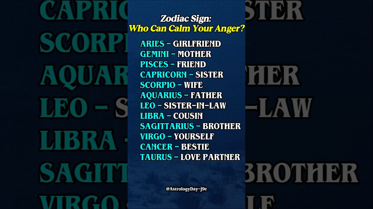 Zodiac Sign Who Can Calm Your Anger | Zodiac Explain 