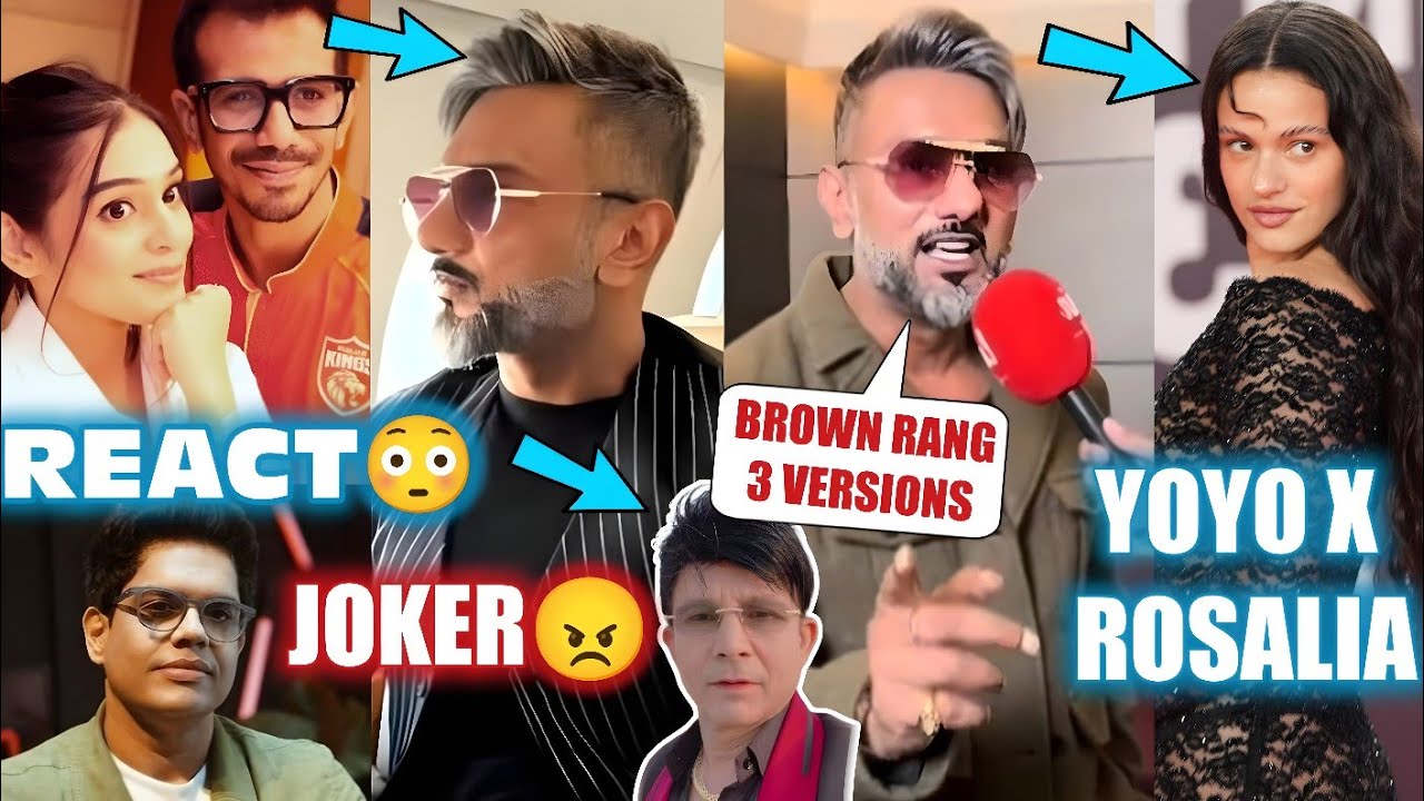 BROWN RANG 3.0🤯 YO YO HONEY SINGH SORRY &ndash; YUZI GF & TANMAY REACT😳 KRK & JASBIR JOKER😡 YOYO X ROSALIA