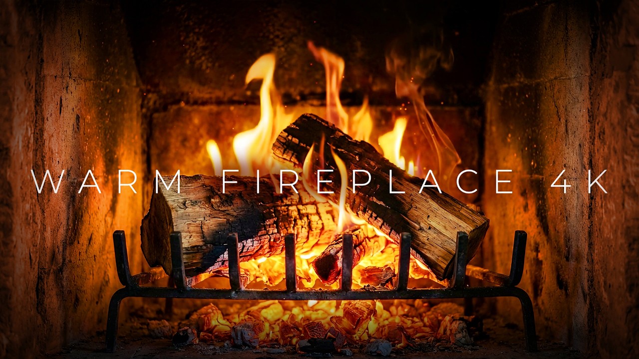 Cozy Fireplace in 4K • Crackling Fire & Warm Glow (1 Hour Fireplace Ambience for Sleep & Relaxation)