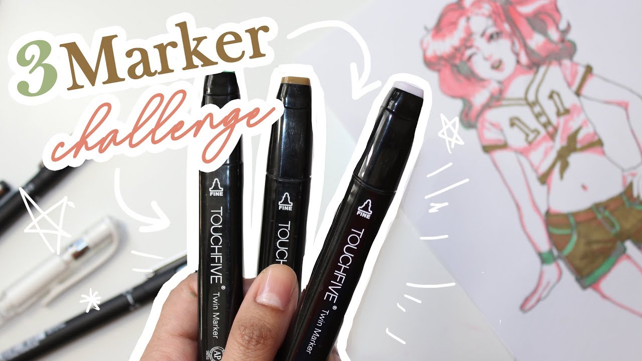 ☆ 3  MARKER CHALLENGE! ☆ (Using cheap touchfive markers!!)