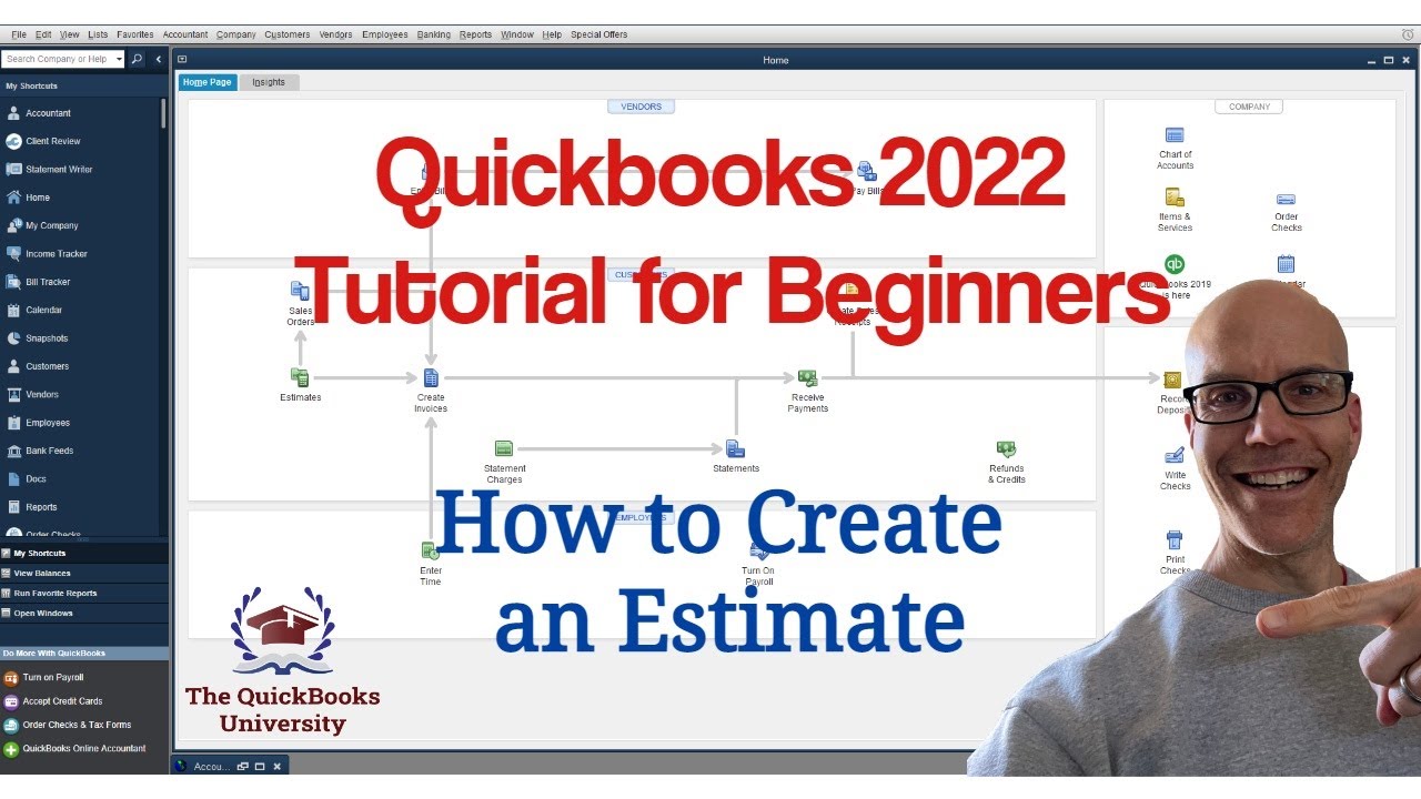 Учебное пособие Quickbooks 2022 для начинающих &mdash; как составить смету