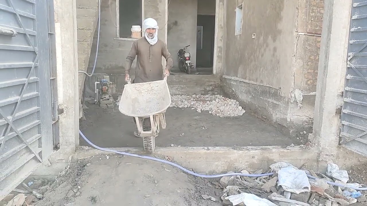 Rough concrete laying with labour in car parking floor
