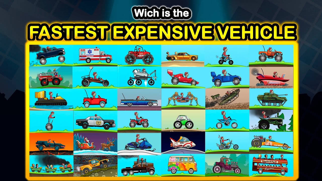 The Fastest and Most Expensive Car from Hill Climb Racing