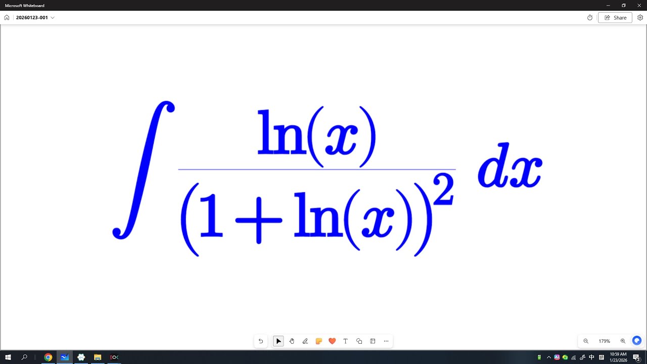Integration by parts (example  one) for lnx/(1+lnx)^2