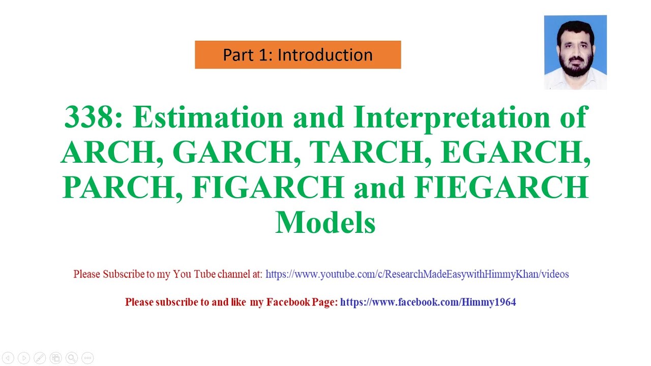 338 Introduction to ARCH GARCH EGARCH TARCH PARCH models Part 1