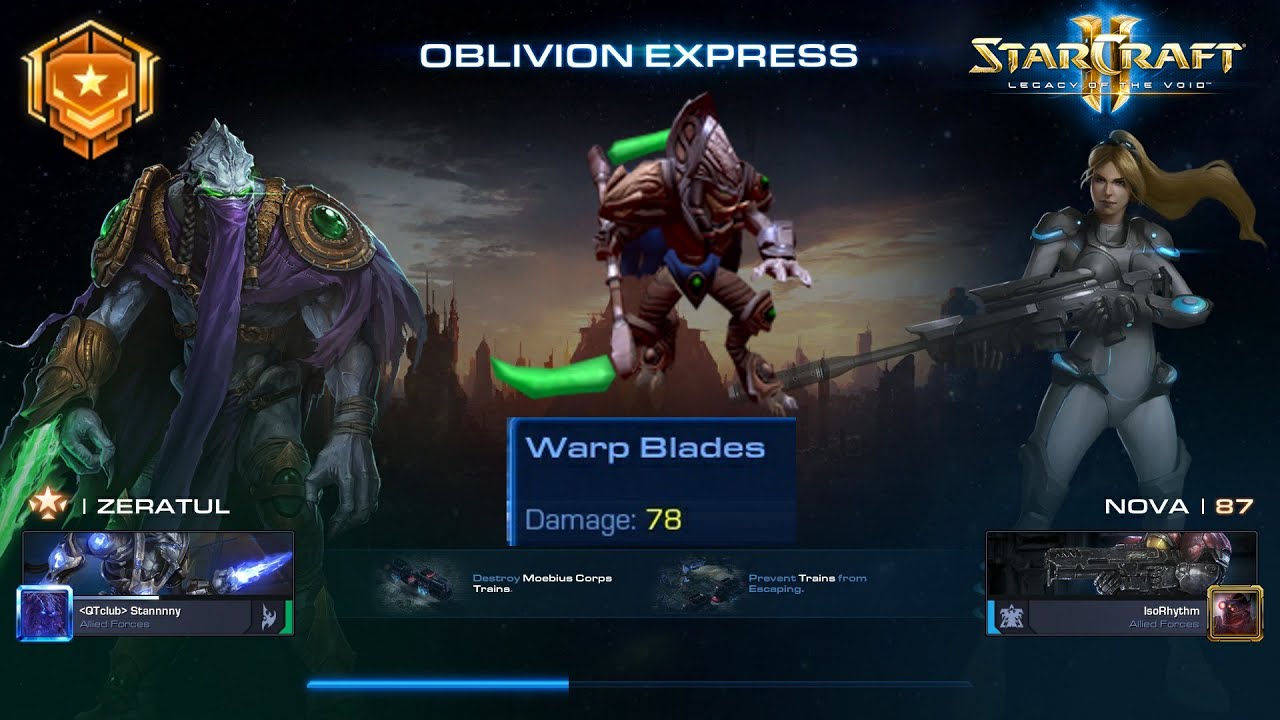 StarCraft 2 Co-Op Oblivion Express Zeratul (Insane DT dps!) lvl 1000 Brutal
