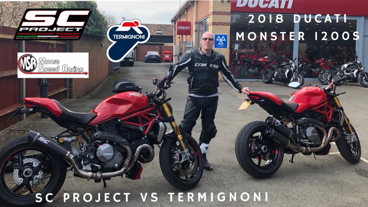 DUCATI MONSTER 1200S 2018 года, SC PROJECT VS TERMIGNONI, зеркала Rizoma и случайный чат