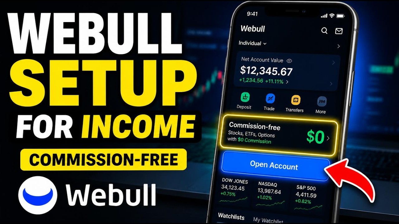 How to setup Webull for commission-free stock learning income - Easy Tutorial