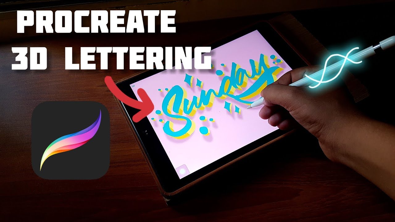 My First ever Procreate 3D Digital Lettering | iPad Pro lettering