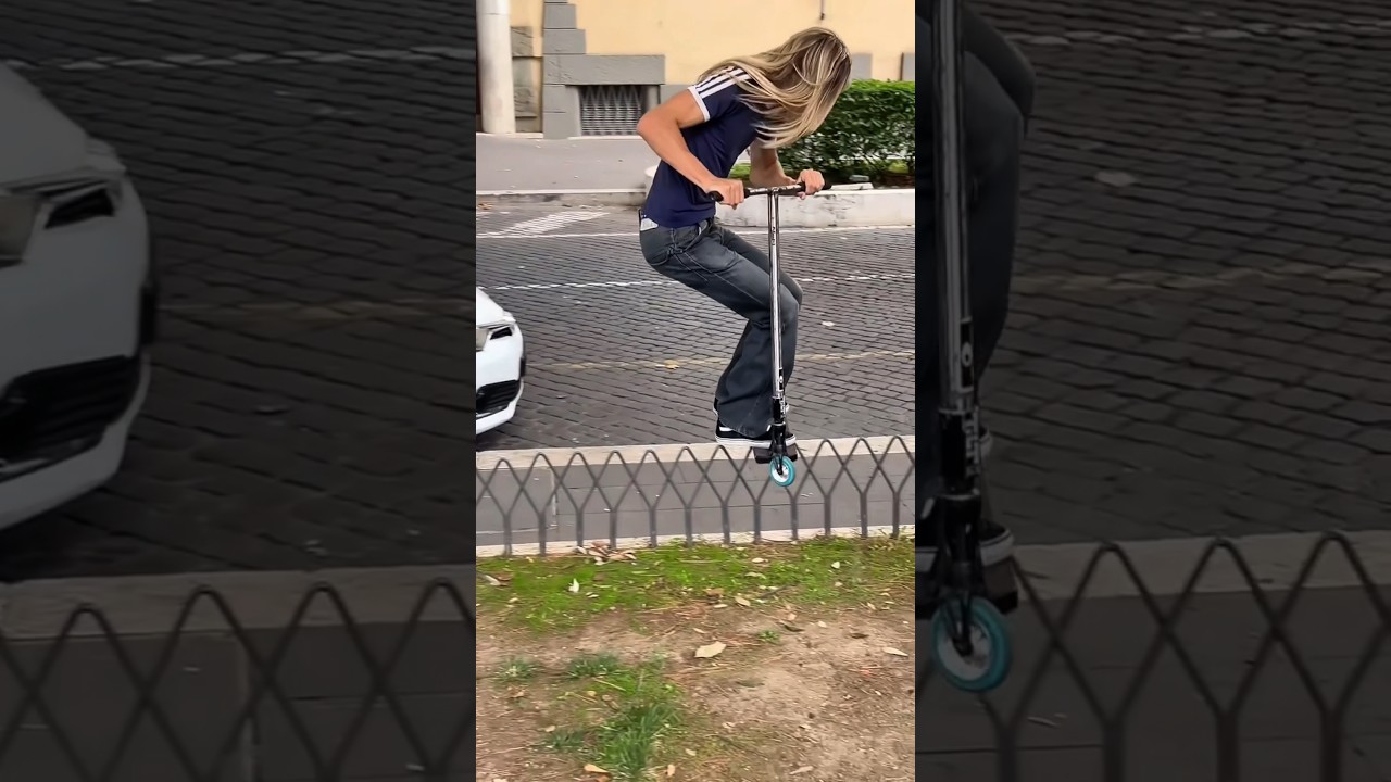 Rome Spots Are Sharp! 🇮🇹🛴 Juzzy Carter #shorts #shortvideo #viralvideo #scooter #tricks #italy