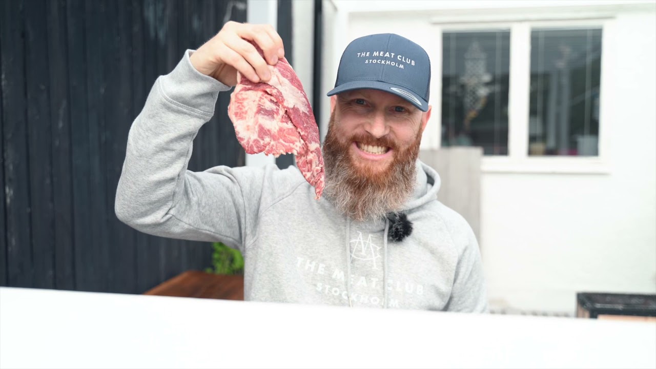 Pluma iberica på bordsgrill
