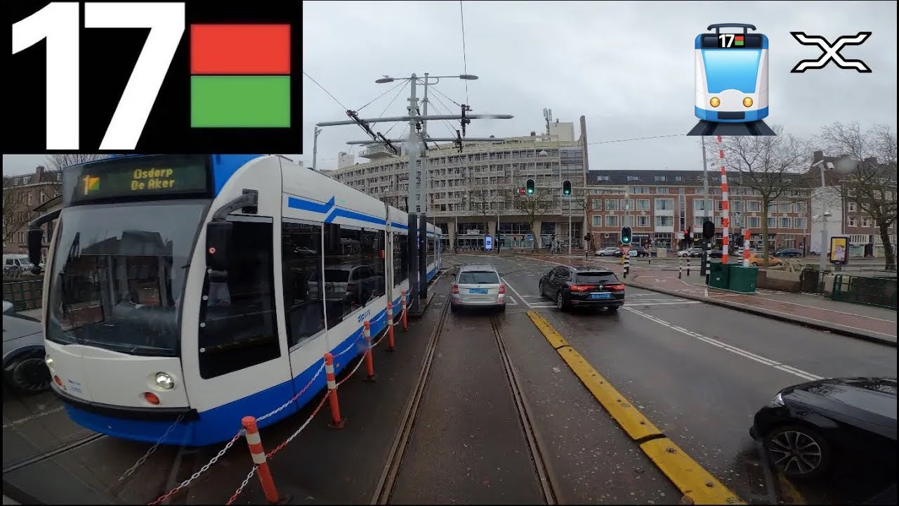 🚊 GVB Amsterdam Tramlijn 17 Cabinerit Centraal Station - Osdorp Dijkgraafplein omleiding Cab Ride