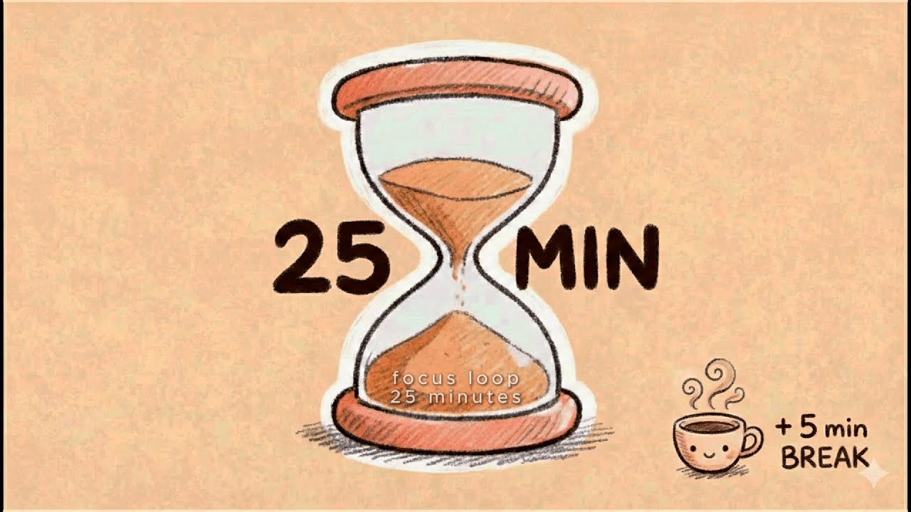 focus loop pomodoro — 25 minutes | single track | dreamy lofi