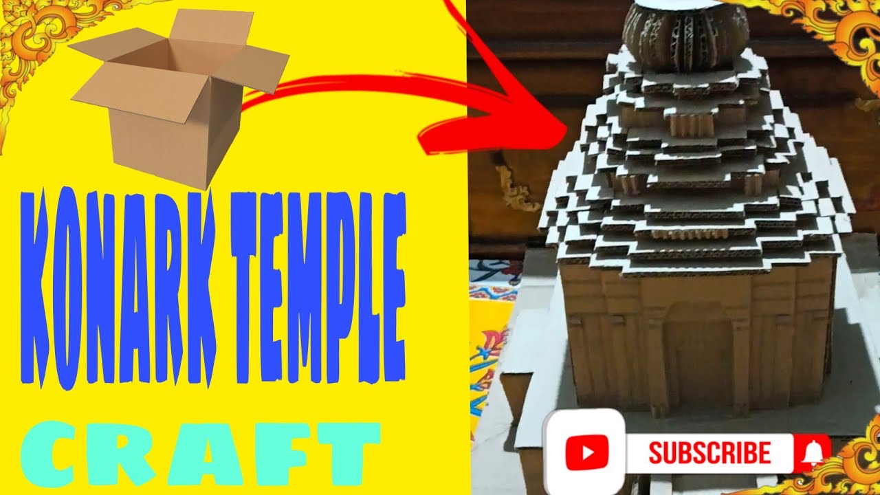 Create cardboard konark sun temple || cardboard temple|| konark sun temple ||