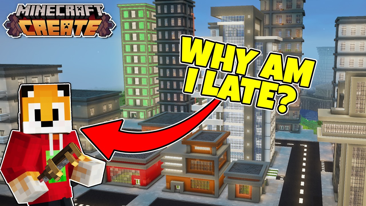 I built an ENTIRE CITY in Minecraft Create Mod