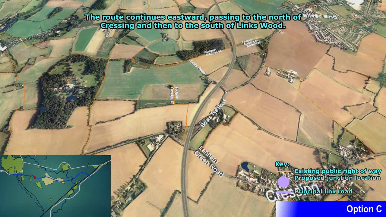 A120 Braintree to A12 Consultation - Option C fly through