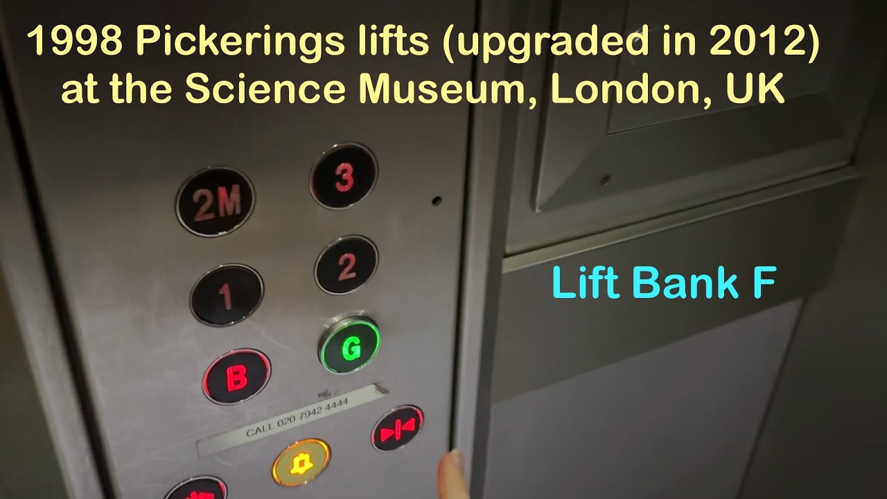 1998 Pickerings lifts (upgraded) at the Science Museum, London, UK (Lift Bank F)