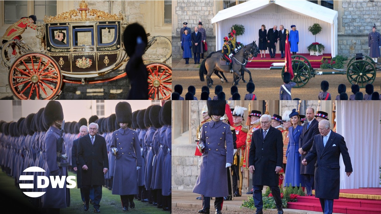 FULL ROYAL CEREMONY: Guard of Honour & Carriage Procession for German President at Windsor | AC1E