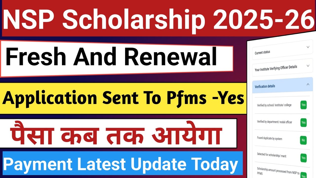 NSP Payment | NSP Fresh And Renewal | Application Sent To Pfms -Yes | Sent To Pfms Yes | Payment 