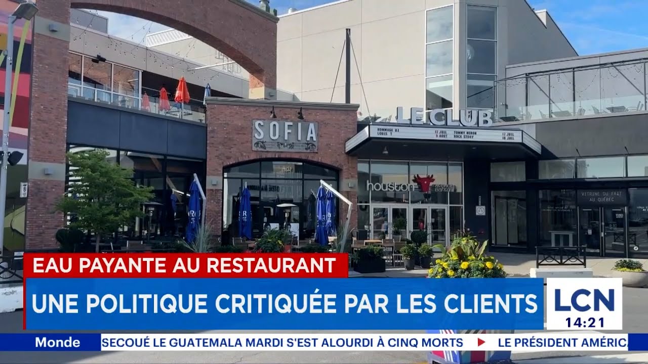 Pas d'eau gratuite: un resto du Quartier Dix30 vivement critiqué