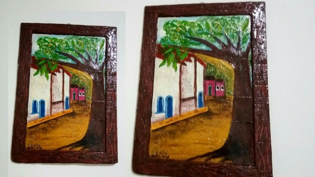 QUADRO DE PAPELÃO efeito MADEIRA