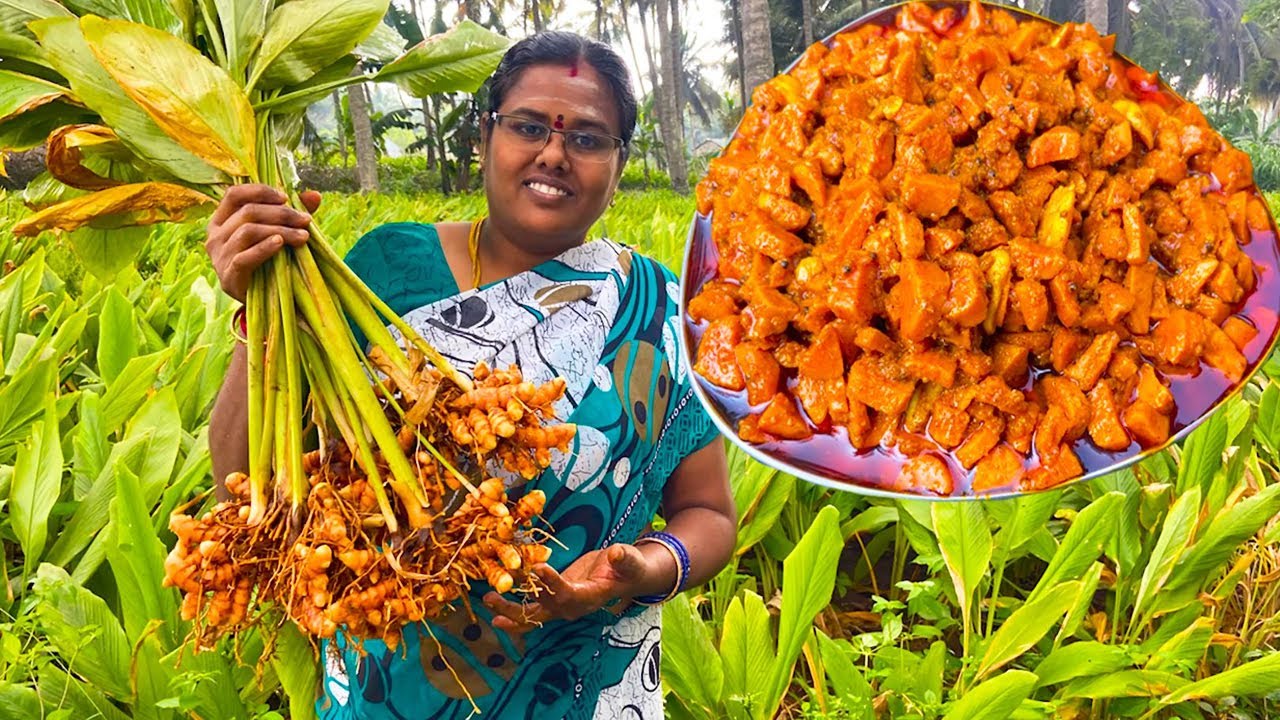 பச்சை மஞ்சள் ஊறுகாய் / Raw Turmeric Pickle / இந்த மஞ்சள் சீசனில் ஒரு முறை செய்து பாருங்கள் / manjal