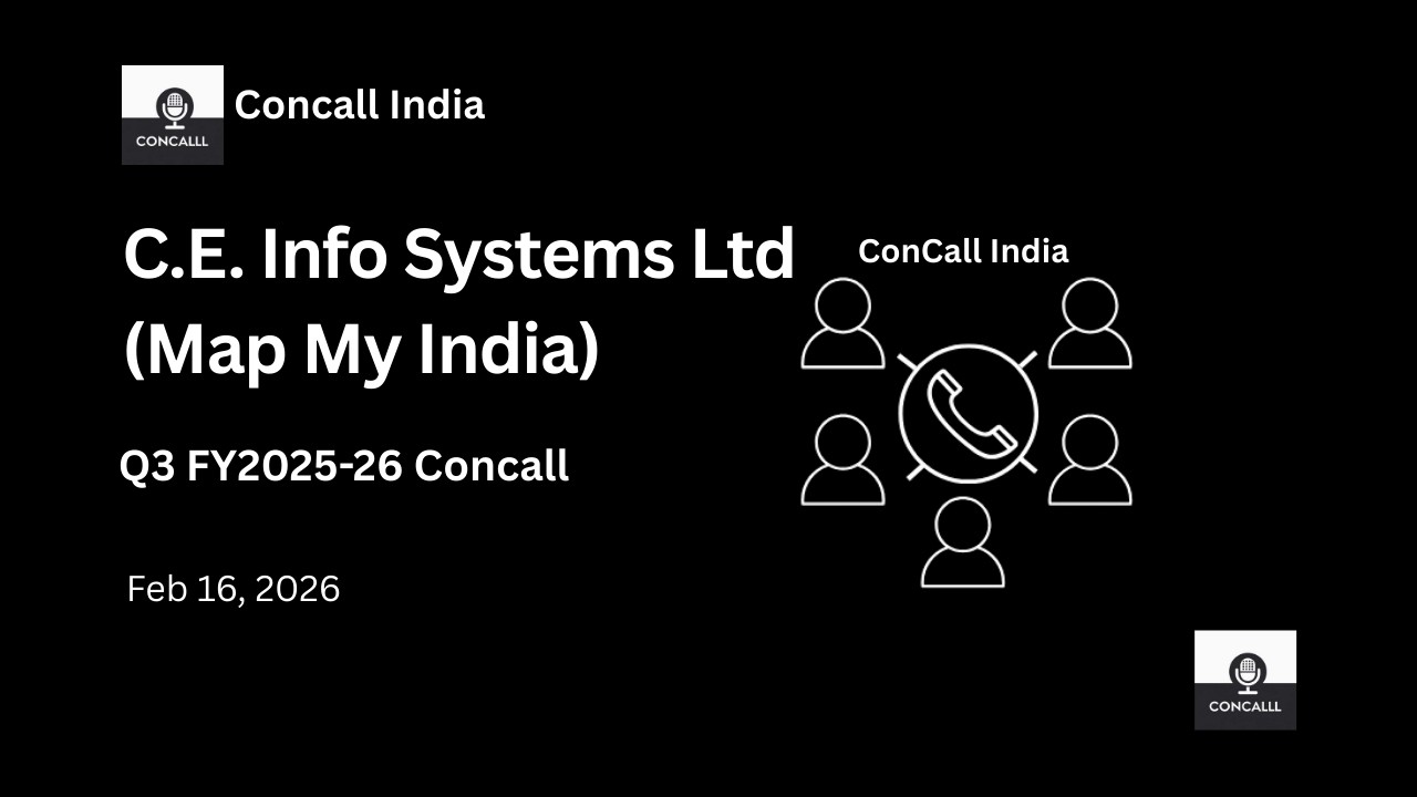 Конференц-звонок компании C.E. Info Systems Ltd (Map My India) по итогам 3 квартала 2025-2026 фин...