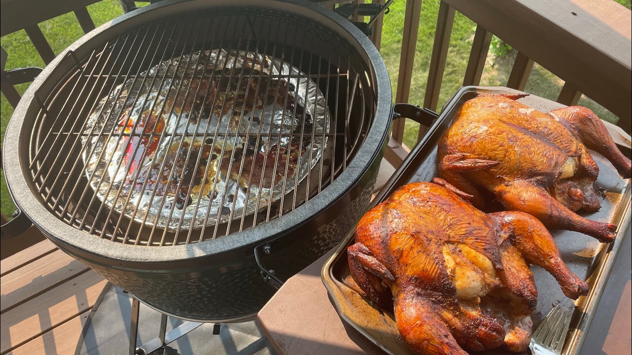 How to Smoke Chicken on XL Big Green Egg! Please Like & Subscribe! #bbq #biggreenegg #chicken #bge