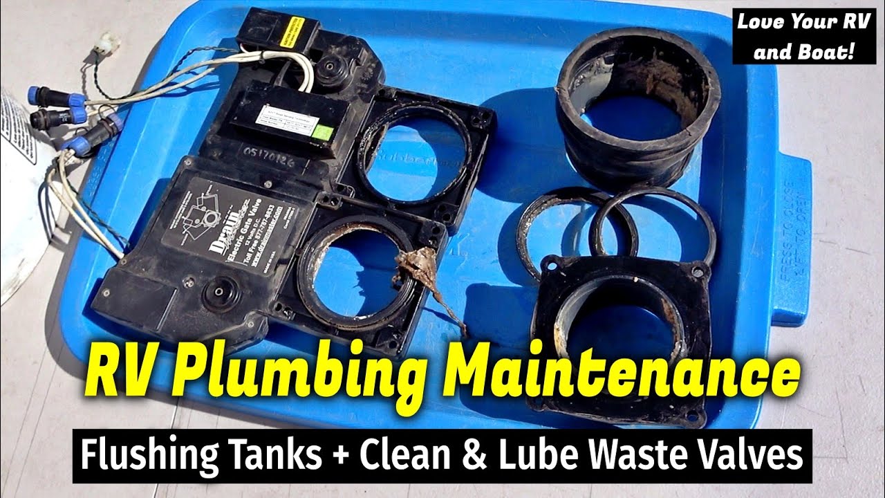 Cleaning & Lubing RV Waste Valves + Black and Galley Holding Tank Flush - Plumbing Maintenance