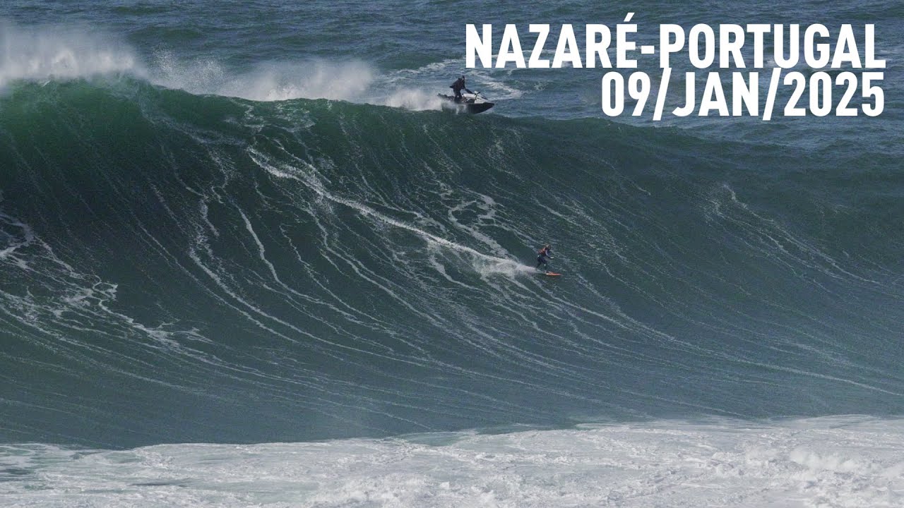 Giant Nazaré on a West Swell, Skim Boarding, Surfing and Foiling Show - RAWFILES - 09/JAN/2025 - 4K