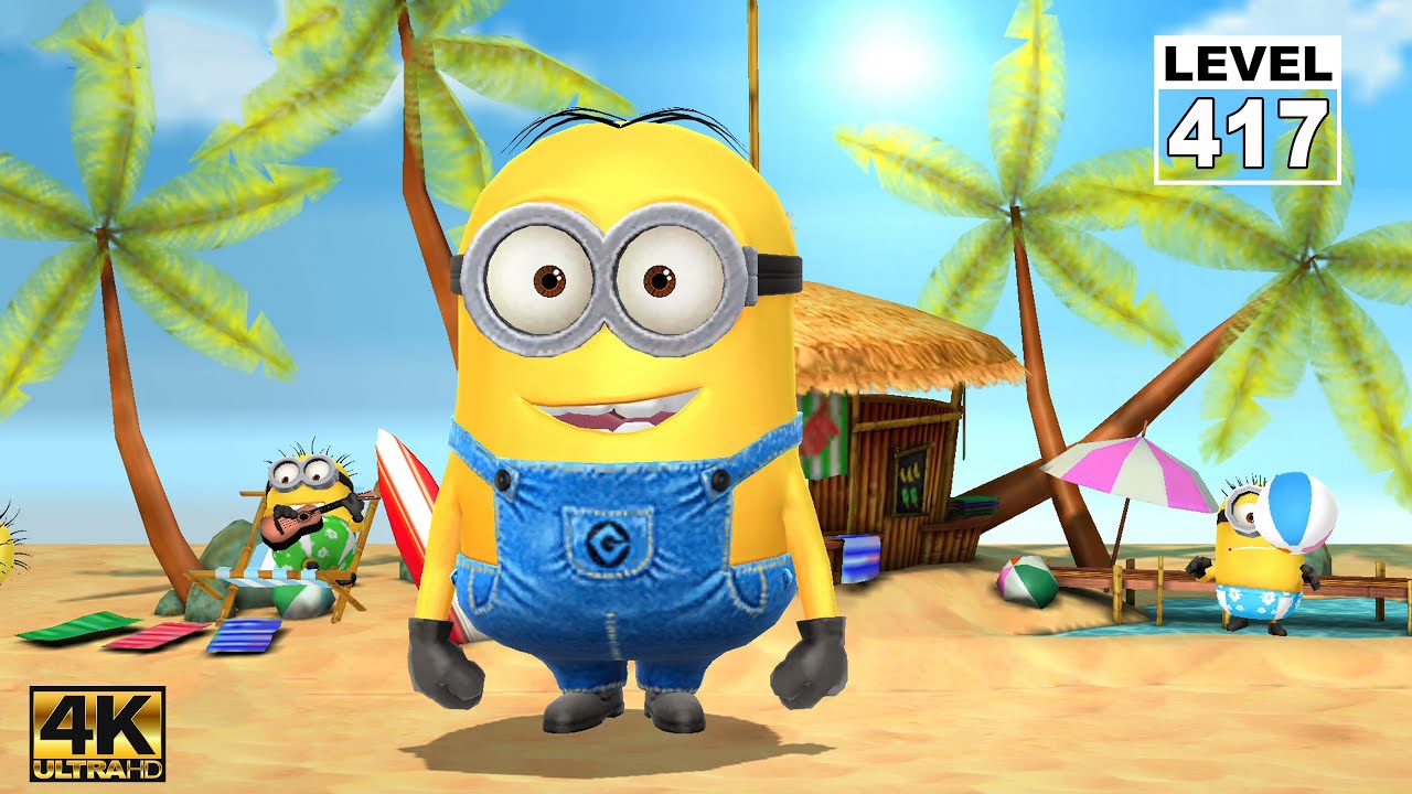 Minion Rush Dave minion Jump over obstacles 150 times at Minion Beach | Lv.417 Ep.267 | UHD 4K