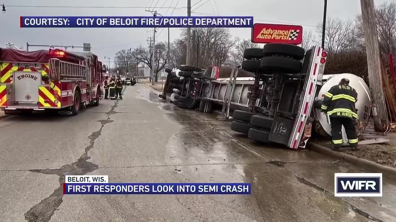 No injuries reported after semi-truck overturns in Beloit