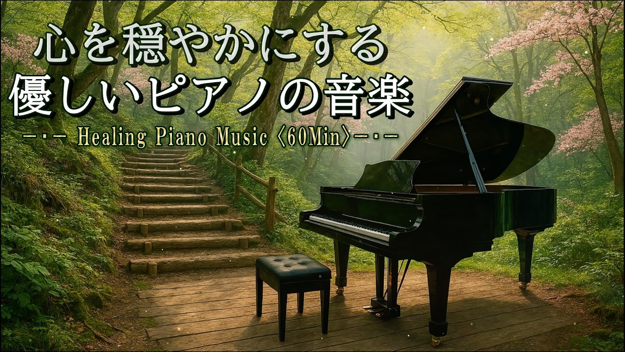 【心落ち着く／ピアノBGM】自然の中で心を穏やかにする1時間【癒し音楽：睡眠／作業／勉強／読書】【Healing Piano Music】