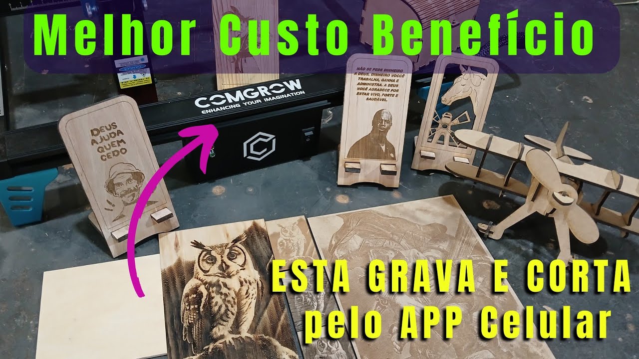 VALE  A PENA? CNC LASER COMGO Z1 10w COMGROW Estoque no Brasil e Frete Grátis que  Grava e Corta