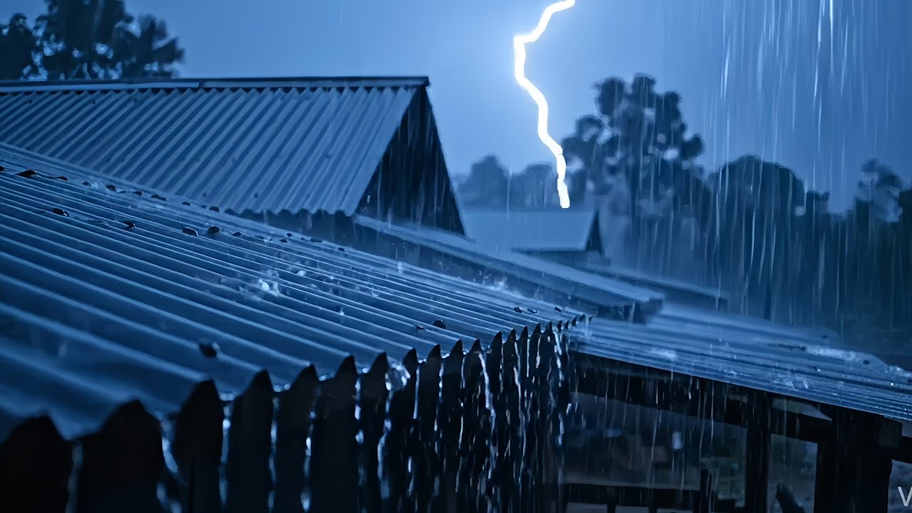 Nonstop Heavy Rain on Metal Roof 🌧️ ASMR for Long Sleep