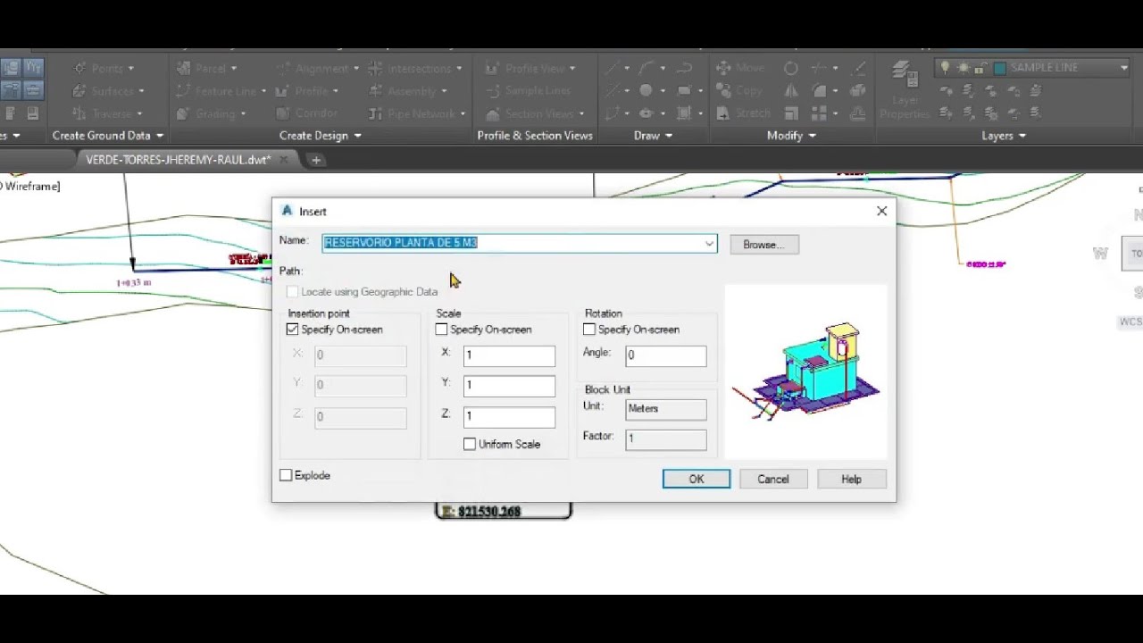 AUTOCAD CIVIL 3D - SISTEMA DE AGUA POTABLE - PLANTILLA GRATIS Y EXCEL