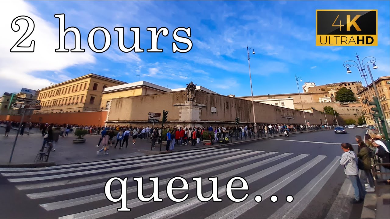 Vatican Museums Free Entry! but a looong waiting time in the queue [4K]