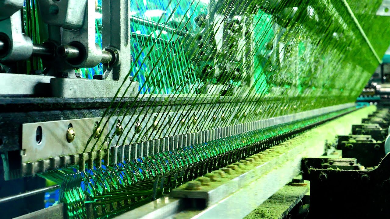 Процесс изготовления искусственного газона. Корейская фабрика по производству искусственного газона