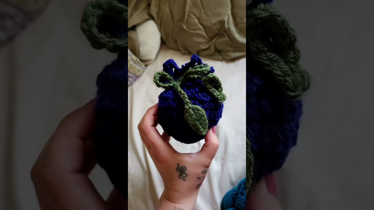 crocheted blueberry pouches #crochet #crochetpouch #crochetbag #fruit #pouch #bag