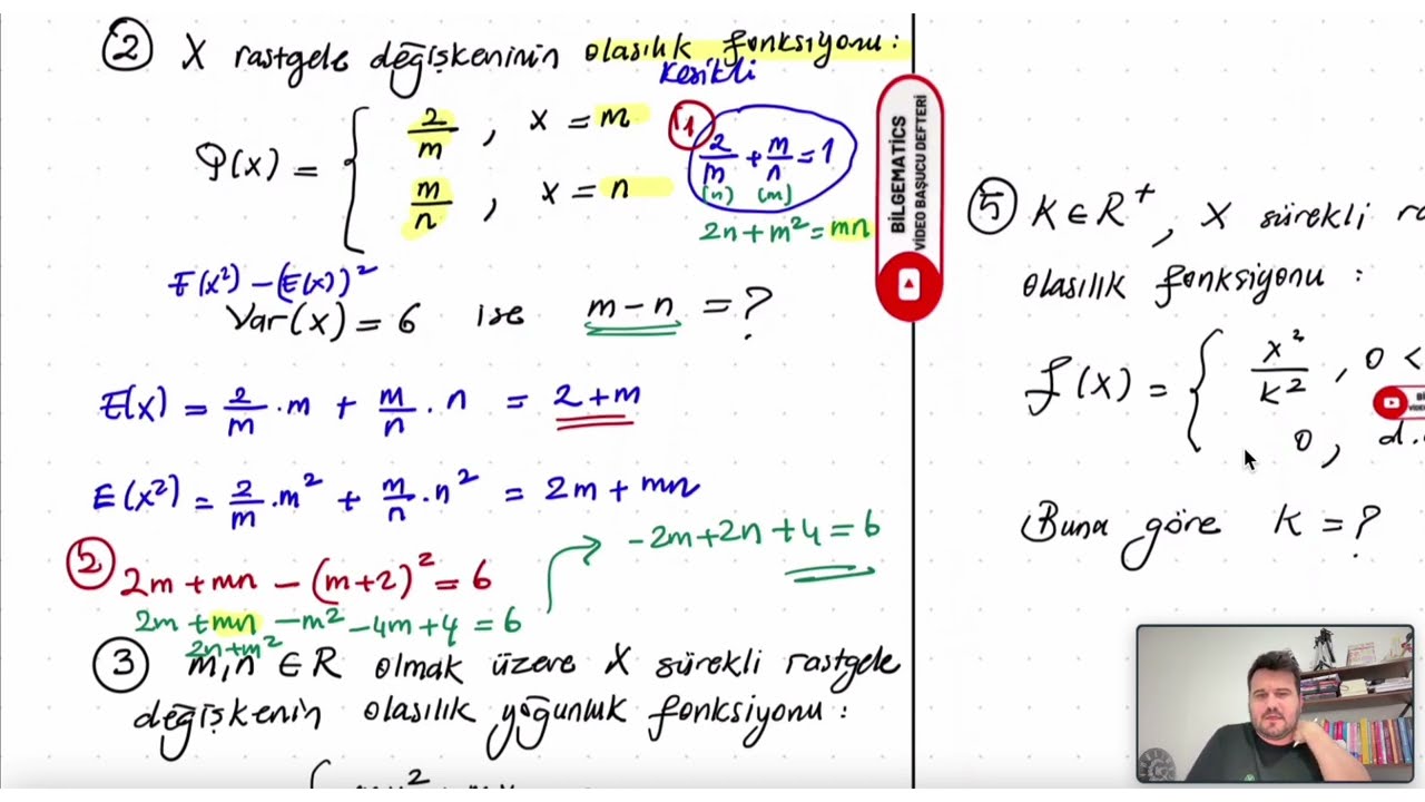 SAYMA VE OLASILIK - 13 / KESİKLİ VE SÜREKLİ DAĞILIM ÖABT ÇIKMIŞ SORU BENZERLERİ / ÖABT MATEMATİK