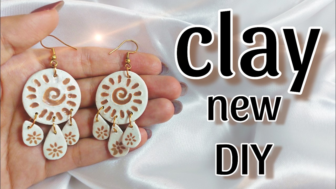 Luxury No-Bake new design Earrings ✨ | Stunning Air-Dry Clay Jewelry You Can Make Easily at home