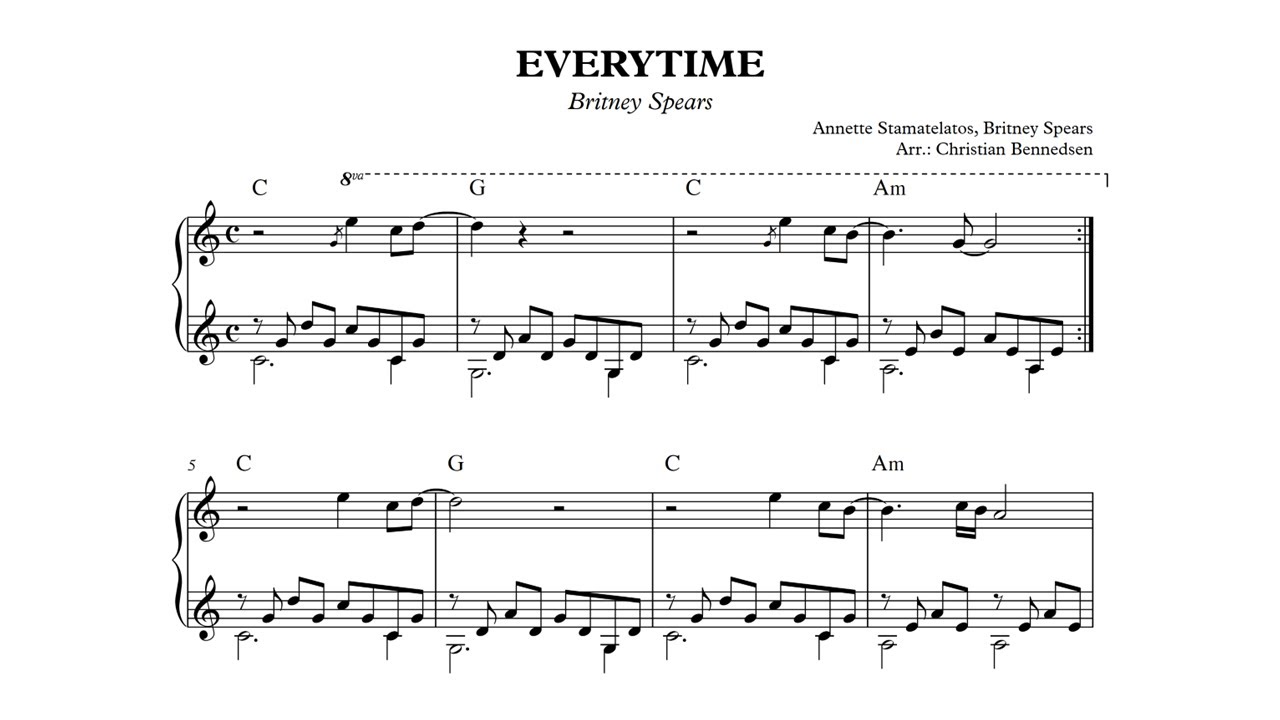 Britney Spears - Everytime - Piano