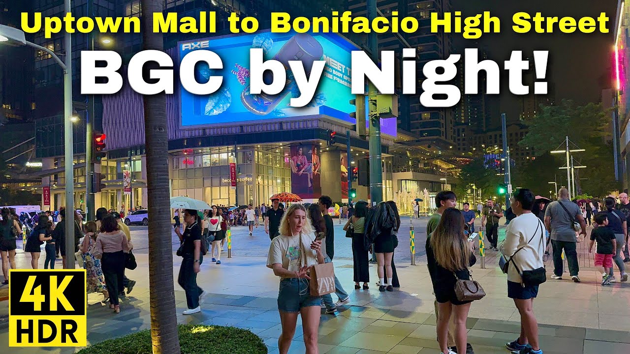 4K 🇵🇭 BGC by NIGHT: Experience the Best of Metro Manila's Vibrant Lifestyle! Philippines 2024
