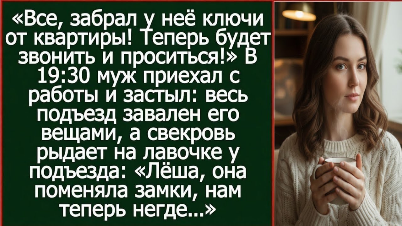 Все, забрал у нее ключи от квартиры! Теперь будет звонить и проситься! - доложил муж свекрови.