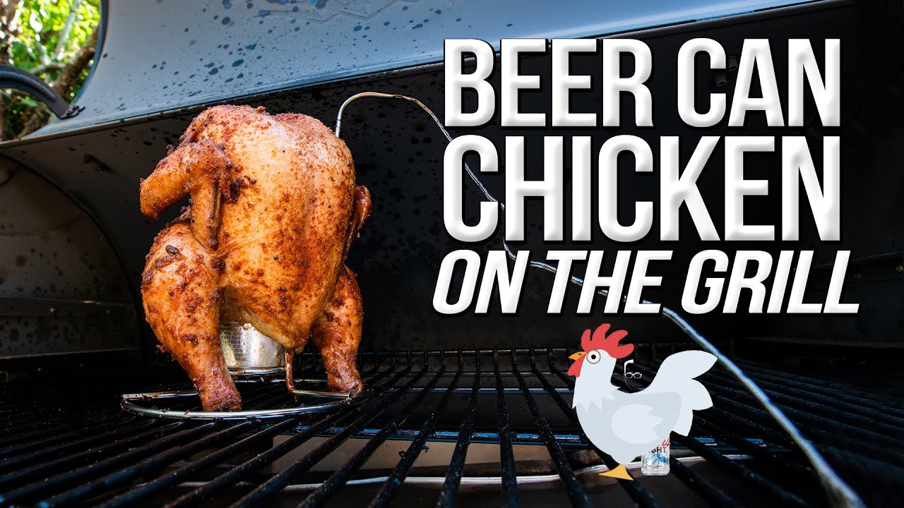 The Best Beer Can Chicken - Smoked on My Traeger Grill | SAM THE COOKING GUY 4K