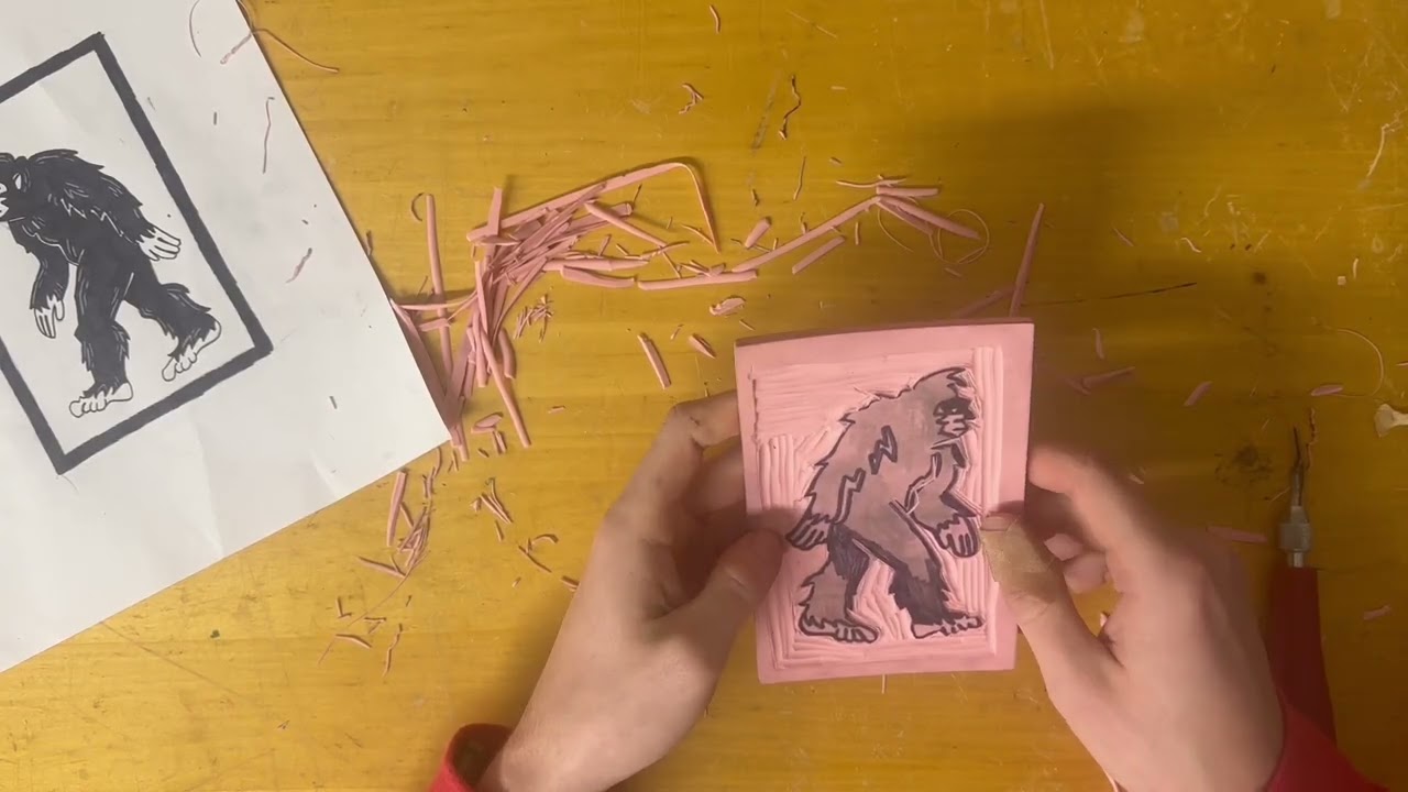 Linocut BIGFOOT Print