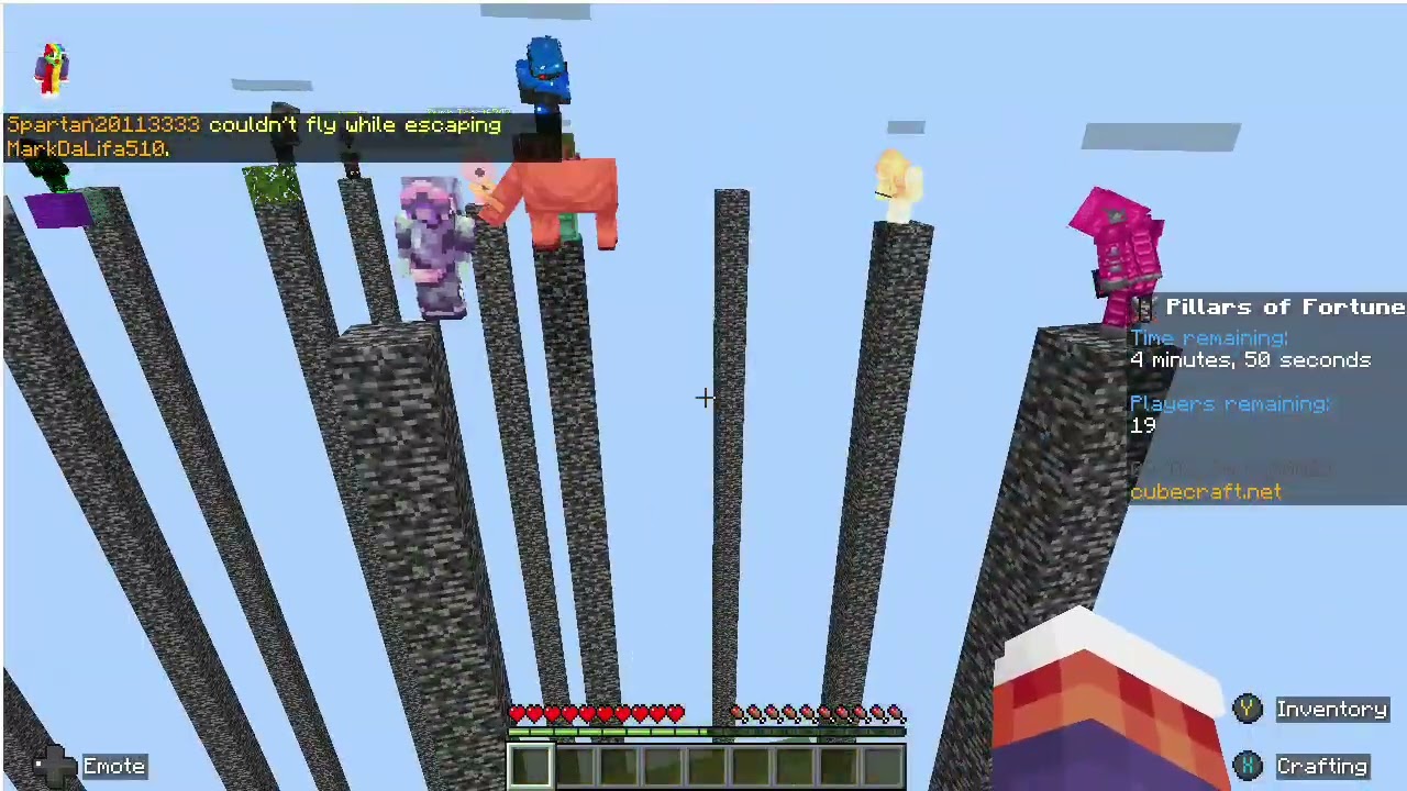 Playing towers of fortune in Minecraft