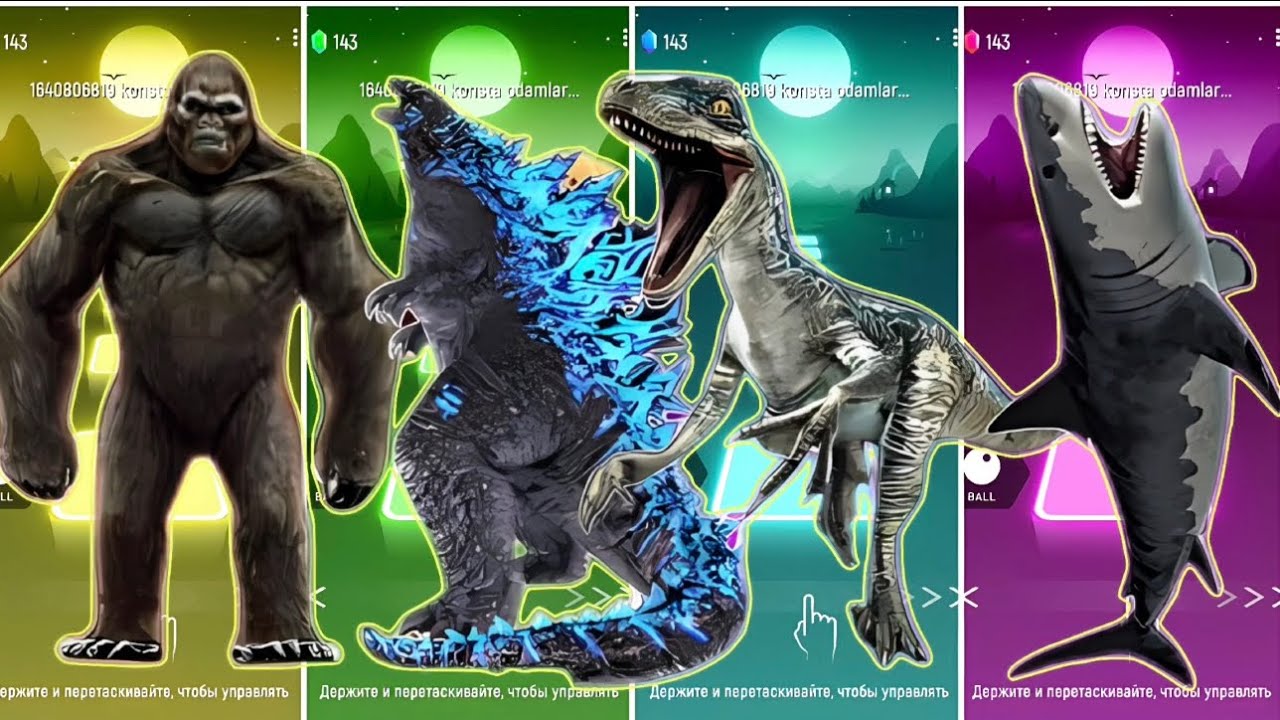 Kingkong🦍 Godzilla🦁 Dinasours🦖 Akula🦈#coffindance #tilesgop #tileshopchallenge #video #vs #shorts 