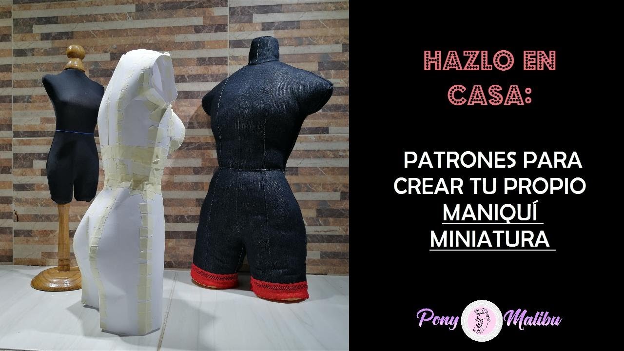 HAZ EN CASA TU PATRÓN O MOLDE DE  MANIQUÍ DE COSTURA MINIATURA || Tips de realce: curvas Cola y Copa